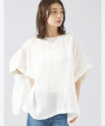 MICA&DEAL サイドリボンリネンポンチョ MICA&DEAL】サイドリボンリネンポンチョ【Made in Japan