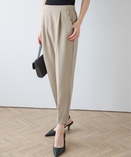 La-gemme（ラジェム） パンツ パールスカラップポケットテーパード