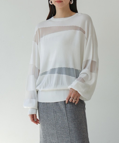 tシャツ IRREGULAR SHEER TOPS(イレギュラーシアートップス) レディース