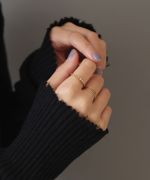Lilas 指輪 テクスチャー3本リング K10 レディース : ZOZOTOWN Yahoo 