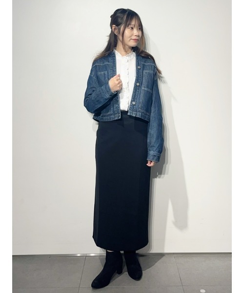 KAREN MILLEN* ストレッチ ポケット ミディペンシルスカート ポンチ セーラー ペンシル スカート