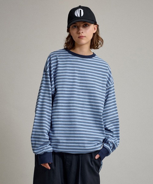 WETTEMPT tシャツ DRAW CORD MULTI BORDER LONG TEE / ドローコード