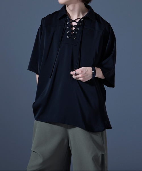 Ellno Loset（エルノロゼット） シャツ レースアップスキッパー