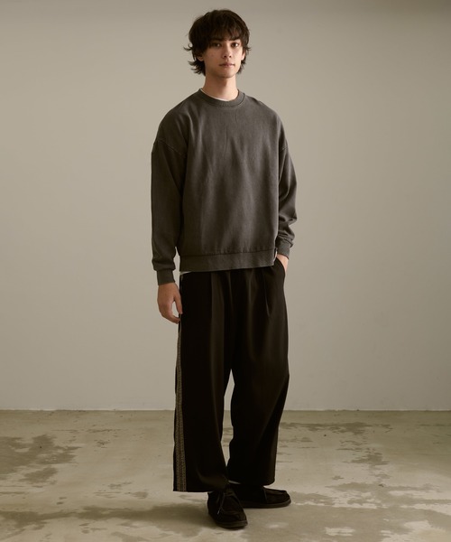 Revo. トレーナー スウェット ピグメント加工 CVC 裏起毛 スウェット