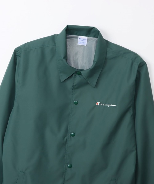 Champion グリーンジャケット Champion（チャンピオン） ナイロンジャケット 「Champion」ロゴ刺繍