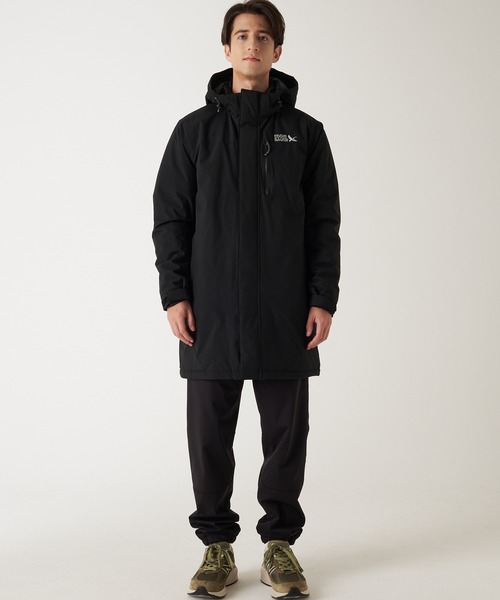 Eddie Bauer エディーバウアー ダブルブレスト トレンチコート　黒 Eddie Bauer トレンチコート コート メインステイ インシュ