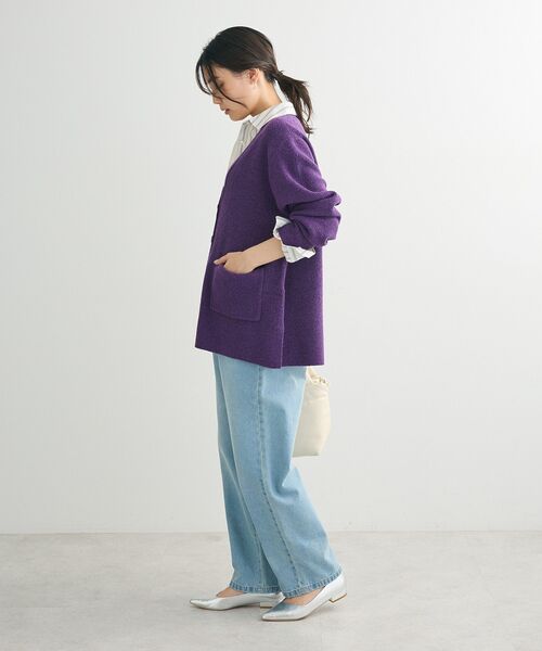 『未使用品』VINCE.ビンス　ニットカーディガン　 Sサイズ　パープル　 S 未使用品』VINCE.ビンス ニットカーディガン Sサイズ パープル S