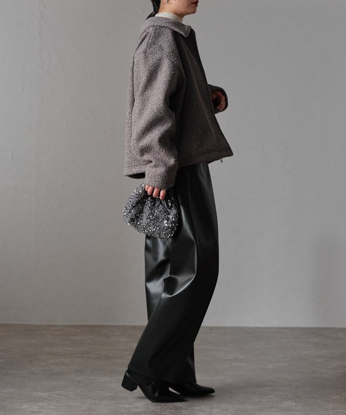 r.（アールドット） ブルゾン アウター ブークレー ダブルジップ