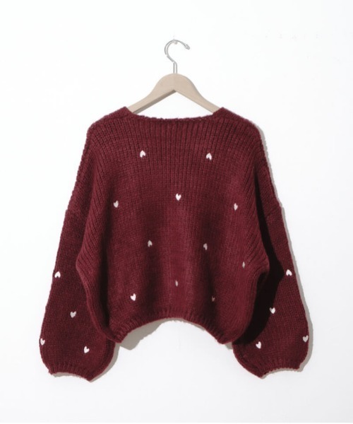 flower ニット セーター スウィートエンブロイダリーニット レディース