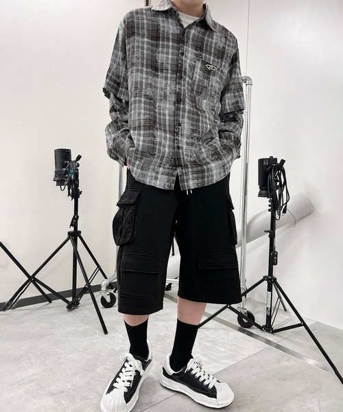 glamb マルチカーゴスウェットパンツ スウェットパンツ ジャージ ヴィンテージマルチカーゴスウェットハーフ