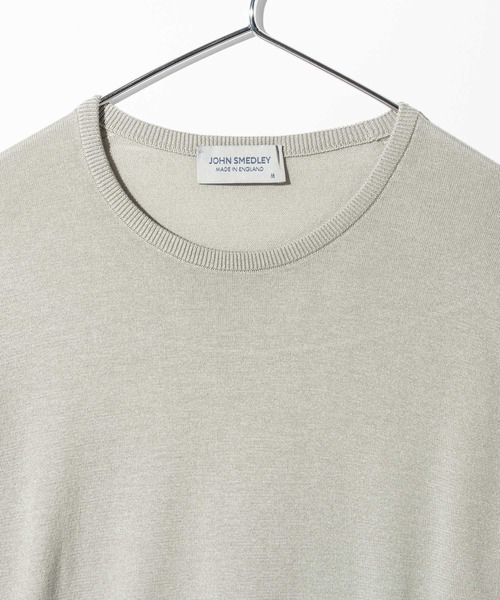 JOHN SMEDLEY グレー ニットセーター S JOHN SMEDLEY（ジョンスメドレー） メリノウール 24ゲージ モック