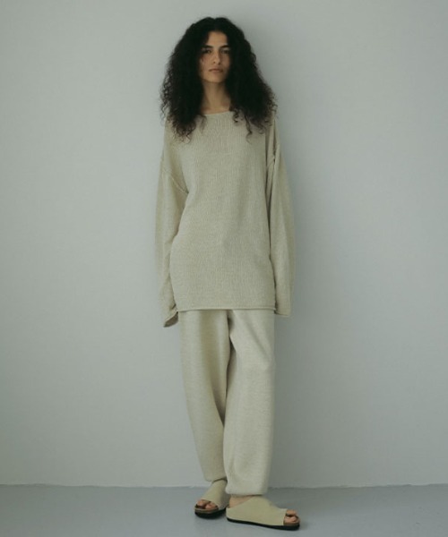 【新品】25SS ETRE TOKYO リネンスムースニットパンツ ベージュ　M リネンスムースニットパンツ(S OFF WHITE): ボトムス │ ETRE
