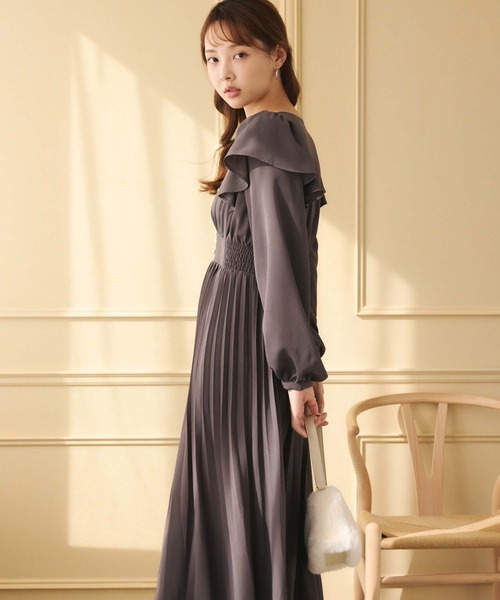 ボリュームフリルバリエーションワンピース 選べる2丈】柄アソートフリルデザインワンピース【お客様企画