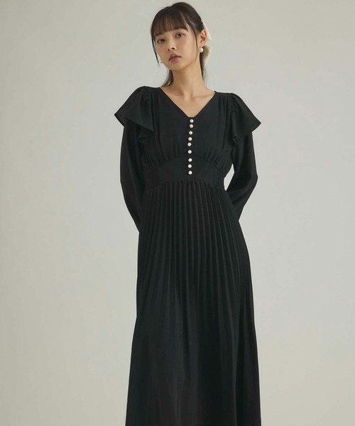 ボリュームフリルバリエーションワンピース 選べる2丈】柄アソートフリルデザインワンピース【お客様企画