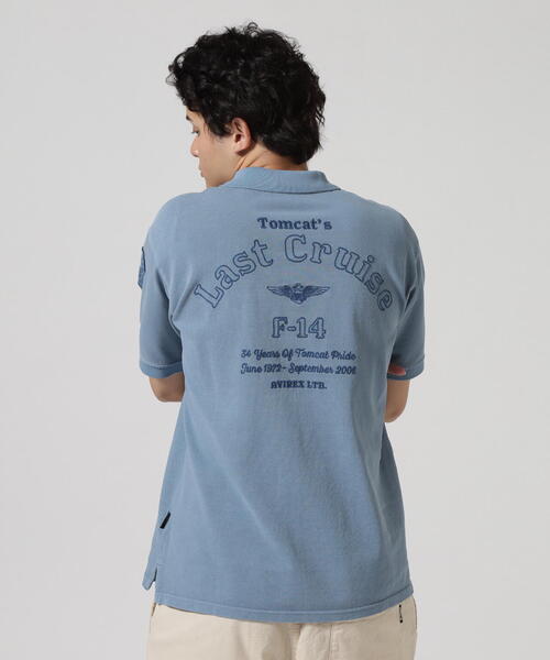 AVIREX ポロシャツ FADE WASH LAST CRUISE EMB POLO SHIRT
