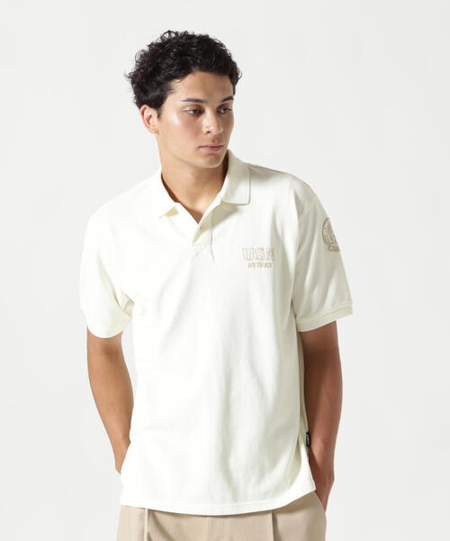 AVIREX ポロシャツ FADE WASH LAST CRUISE EMB POLO SHIRT