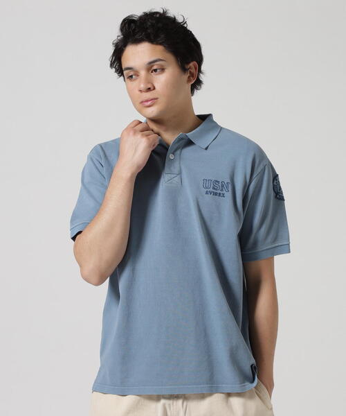 AVIREX ポロシャツ FADE WASH LAST CRUISE EMB POLO SHIRT