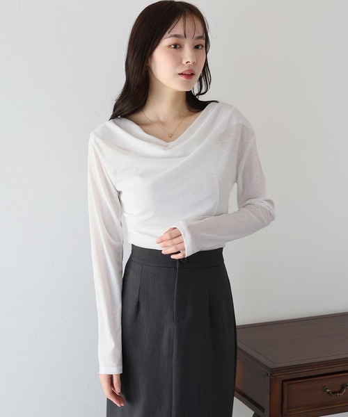 tシャツ オフショルドレープトップス レディース BLUEEAST tシャツ ドレープネックオフショルトップス レディース