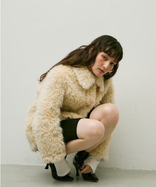 カバーオール Shaggy fur coat / シャギーファーコート