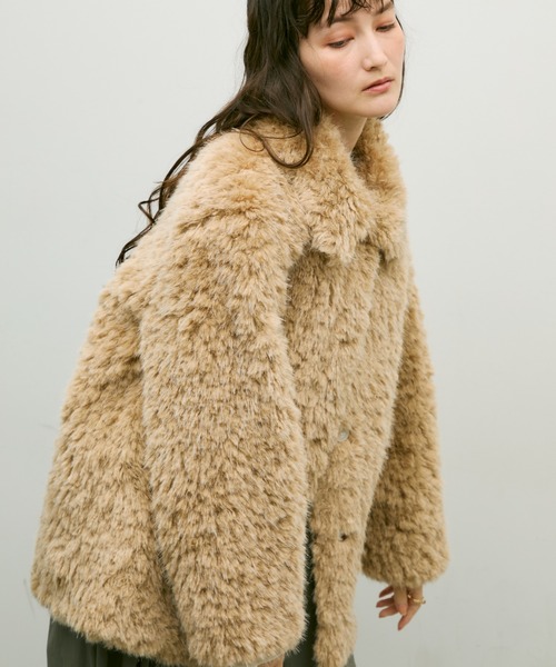 新品　Lutim by u シャギーファーコート カバーオール Shaggy fur coat / シャギーファーコート