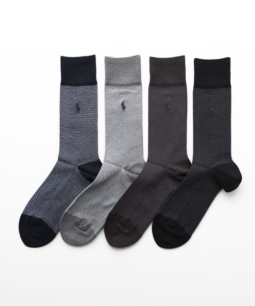 POLOラルフローレンソックス 23〜25 cm 5本指グレー 黒　ベージュ POLO RALPH LAUREN 毛混 5本指ソックス フェアアイル柄 クルー丈