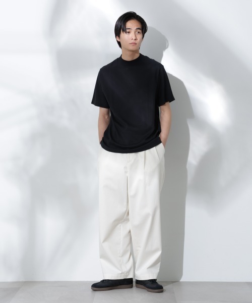 NANO universe tシャツ Anti Soaked(R) 汗染み防止 モックネック