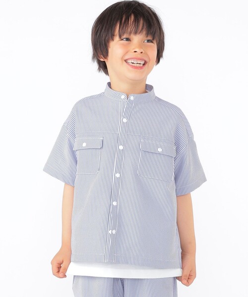 CHILDS ストライプシャツ サイズXS 新品未使用 SHIPS（シップス） ブラウス シャツ SHIPS KIDS:100〜130cm /「UV