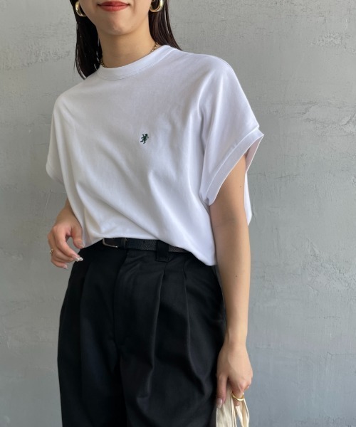 tシャツ 「GYMPHLEX/ジムフレックス」 ワンポイントロゴ刺繍 ノースリーブカットソー レディース GYMPHLEX tシャツ 「GYMPHLEX/ジムフレックス」 ワンポイント