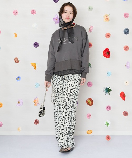 トレーナー スウェット 「FONT LAB」シルバースタッズロゴスウェット レディース JETSET SOLO PLUS トレーナー スウェット 「FONT LAB」シルバー