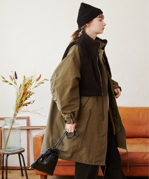 ANGIE モッズコート FREE カーキ レディース : ZOZOTOWN Yahoo!店