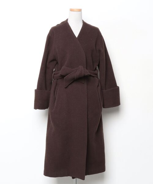 Mila Owen（ミラオーウェン） ノーカラーコート 0 ブラウン レディース