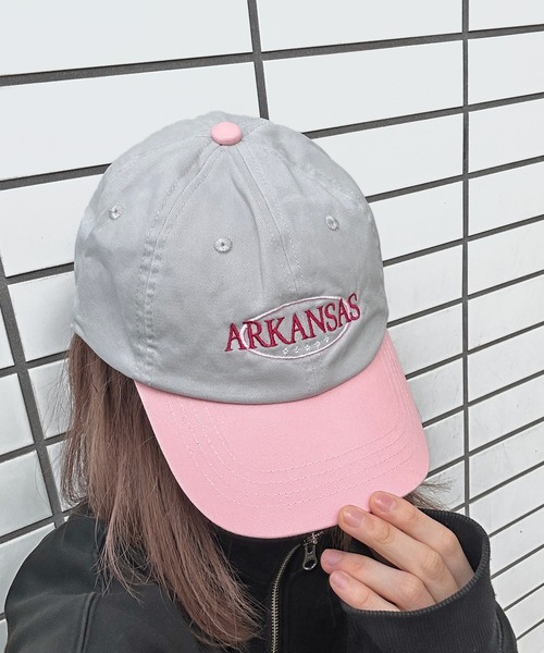 oops　×　l.o.s.t Rr キャップ　グレー　美品　ピンク Gray/Pink Snapback Mesh Hat with QP Logo