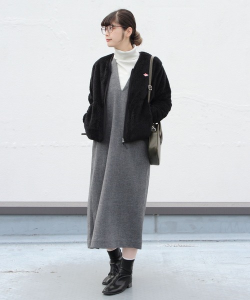 「DANTON」 ジップアップブルゾン 36 ブラック レディース_画像6