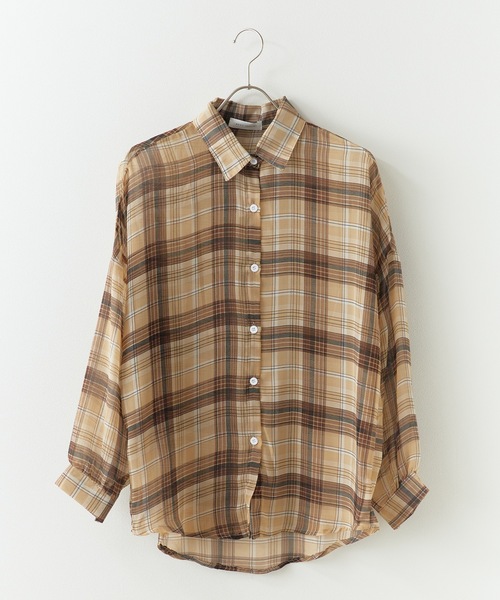 ROOP TOKYO ブラウス シャツ Plaid sheer shirt / チェック柄