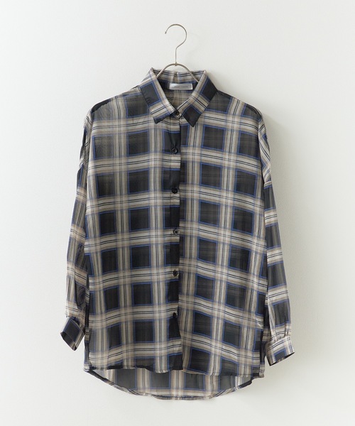 ROOP TOKYO ブラウス シャツ Plaid sheer shirt / チェック柄