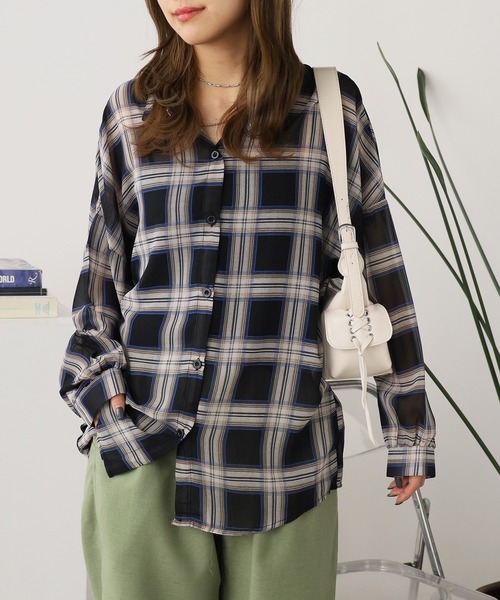 【新品】todayful シアーシャツ　チェック柄 TODAYFUL（トゥデイフル）の「シアーチェックシャツ（シャツ