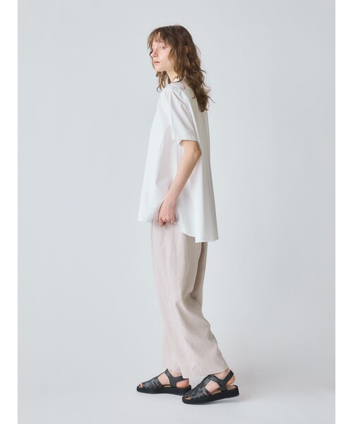 ブラウス シャツ MIDIUMISOLID for Ladies ハーフスリーブワイドシャツ レディース セール】MIDIUMISOLID for Ladies ハーフスリーブワイドシャツ