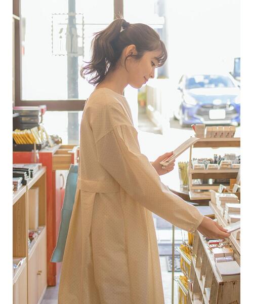 Samansa Mos2 ワンピース 「ゆべしコラボ」無地＆ドット柄