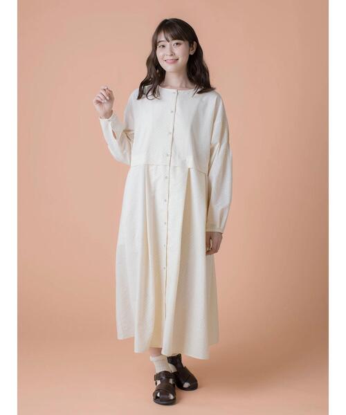 Samansa Mos2 ワンピース 「ゆべしコラボ」無地＆ドット柄