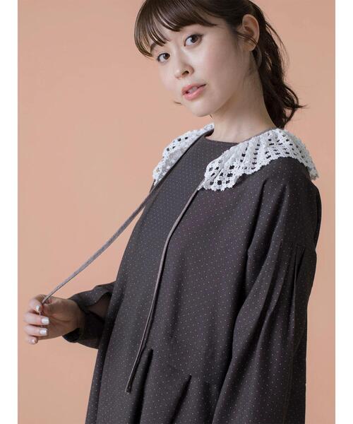 Samansa Mos2 ワンピース 「ゆべしコラボ」無地＆ドット柄