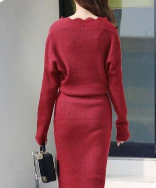 「a lot of love」 ニットワンピース FREE グリーン レディース_画像4