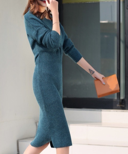 「a lot of love」 ニットワンピース FREE グリーン レディース_画像5