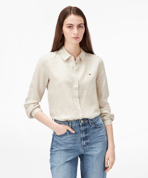 ブラウス シャツ リネンリラックスシャツ レディース TOMMY HILFIGER ブラウス シャツ リネンリラックスシャツ