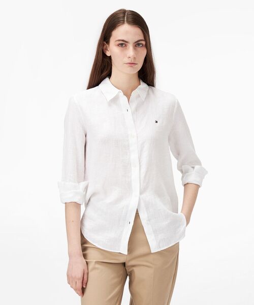 ブラウス シャツ リネンリラックスシャツ レディース TOMMY HILFIGER ブラウス シャツ リネンリラックスシャツ