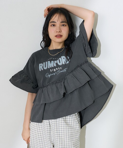 FREAK'S STORE（フリークスストア） tシャツ ティアードフリル ロゴ