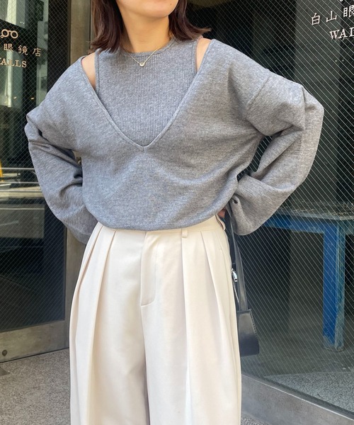 CAPRICIEUX LE'MAGE（カプリシューレマージュ） Vネックニット FREE