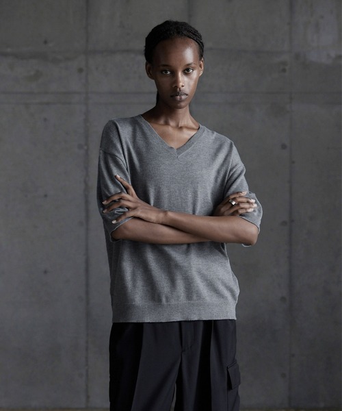 CALLNE tシャツ 「CALLNE」Vneck Summer Knit Shirt / Vネック