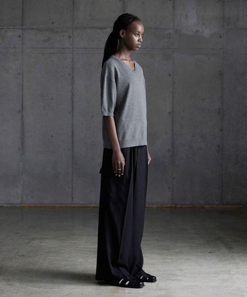 CALLNE tシャツ 「CALLNE」Vneck Summer Knit Shirt / Vネック
