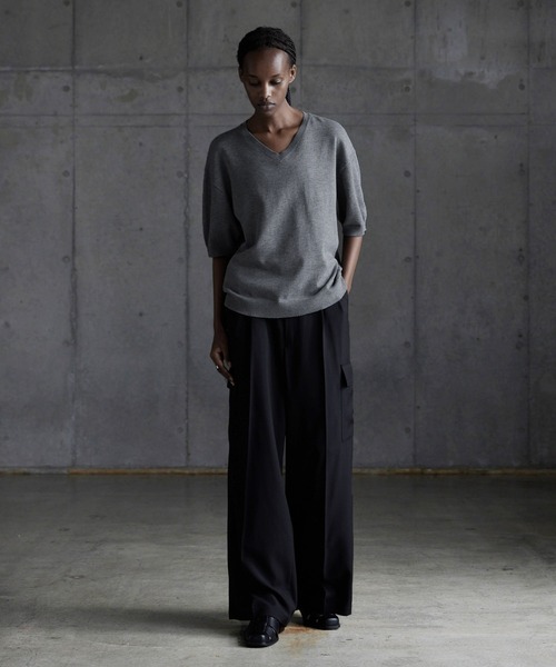 callne Vネックサマーニットシャツ CALLNE tシャツ 「CALLNE」Vneck Summer Knit Shirt / Vネック