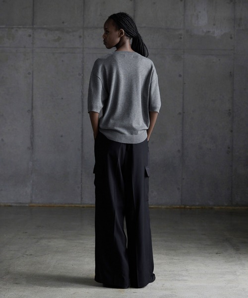 callne Vネックサマーニットシャツ CALLNE】Vneck Summer Knit Shirt / Vネックサマーニットシャツ